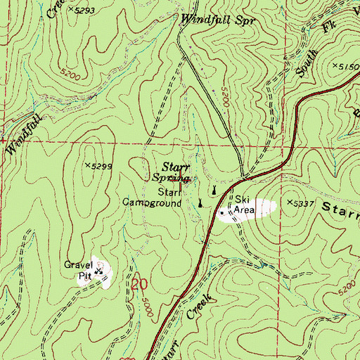 Topographic Map of Starr Spring, OR