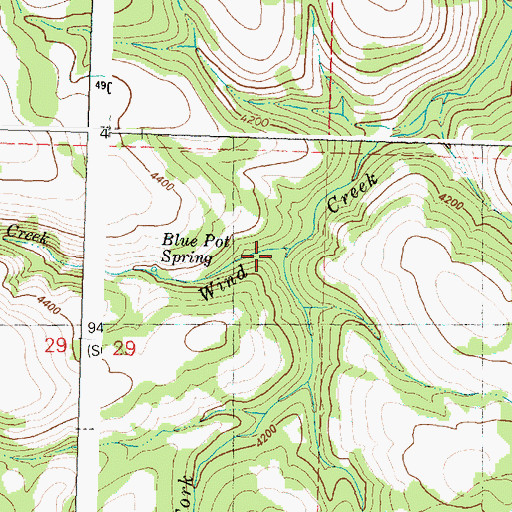 Topographic Map of South Fork Wind Creek, OR
