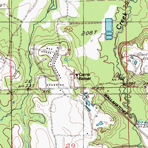 Topographic Map of Camp Belser, AL