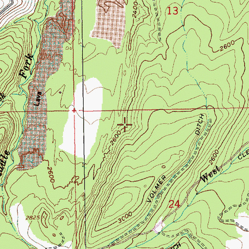 Topographic Map of Volmer Ditch, OR