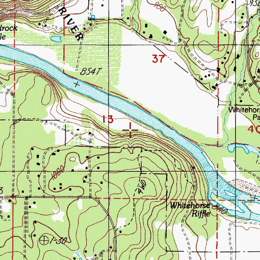 Topographic Map of Whitehorse Riffle, OR