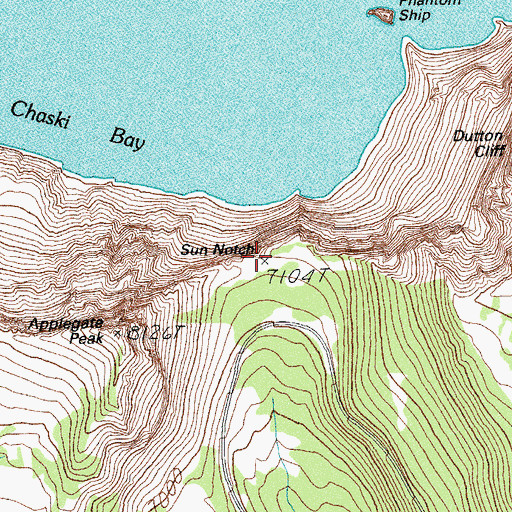 Topographic Map of Sun Notch, OR