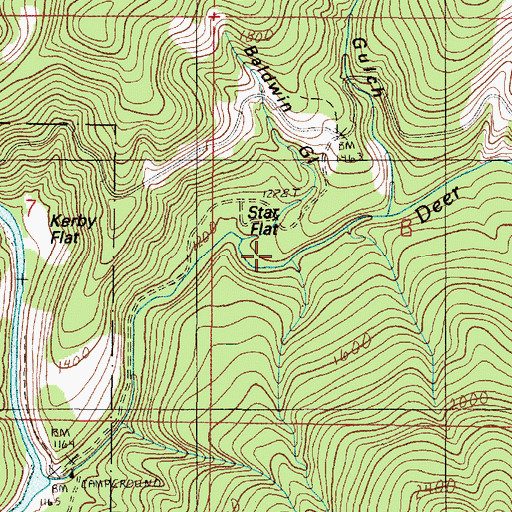 Topographic Map of Baldwin Gulch, OR