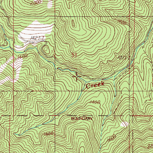 Topographic Map of Midnight Gulch, OR