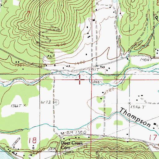 Topographic Map of Hansen Creek, OR
