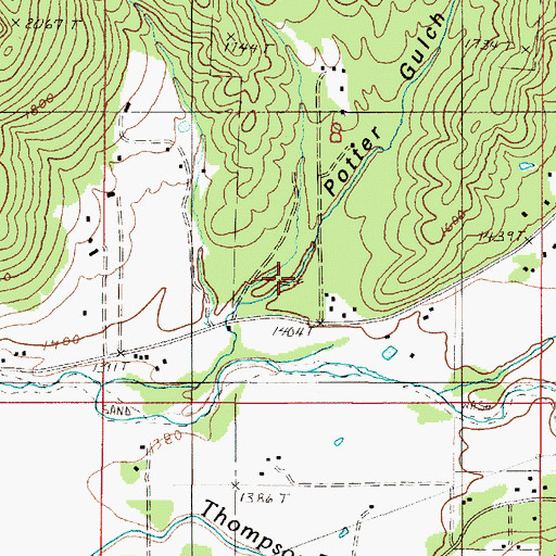 Topographic Map of Potter Gulch, OR