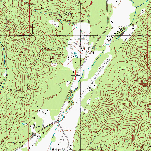 Topographic Map of Brockhurst Creek, OR