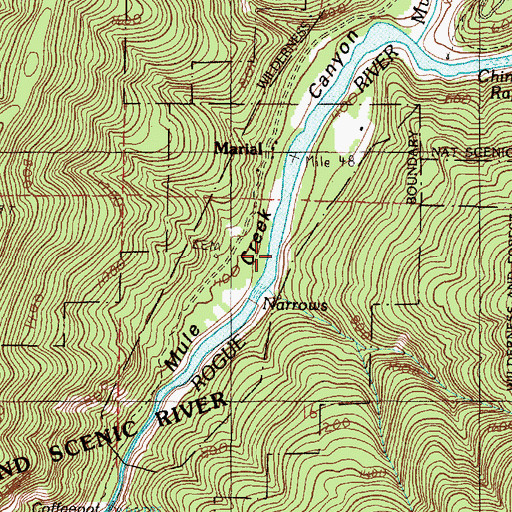 Topographic Map of Slide Creek, OR