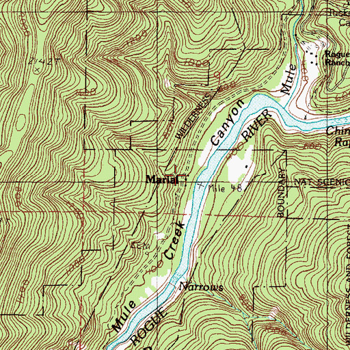 Topographic Map of Marks Creek, OR