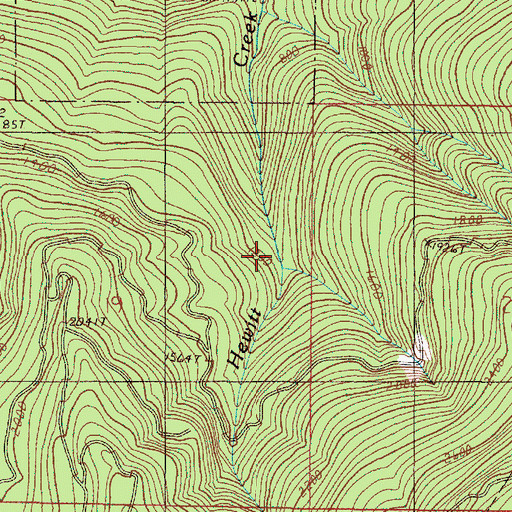 Topographic Map of East Fork Hewitt Creek, OR