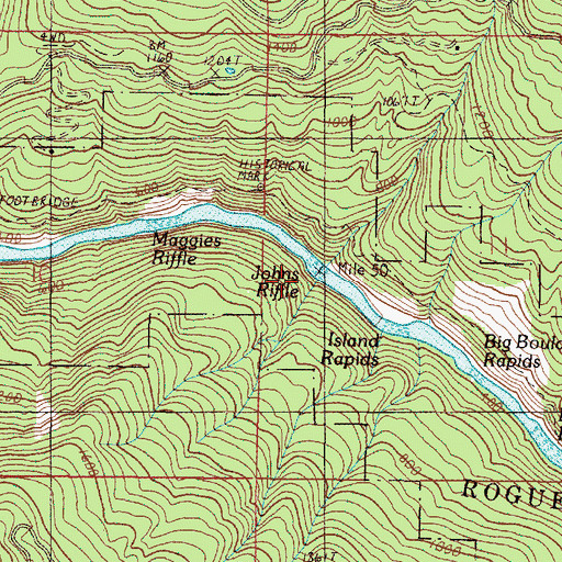 Topographic Map of Paradise Creek, OR