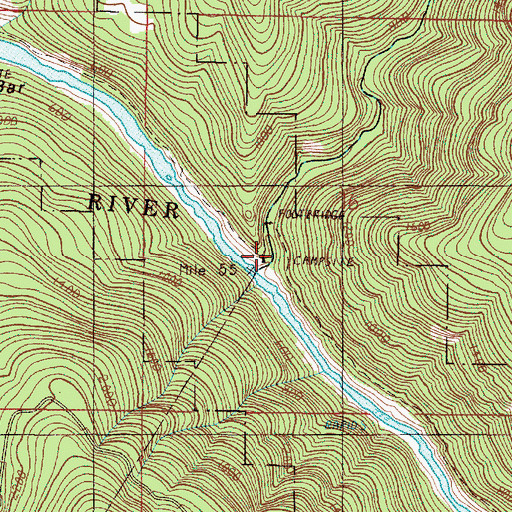 Topographic Map of Kelsy Creek Campground, OR