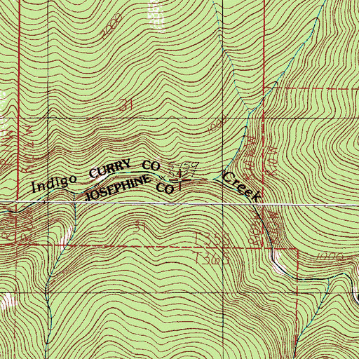 Topographic Map of Fish Hook Creek, OR