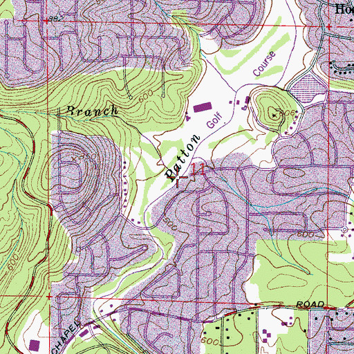 Topographic Map of Camp Branch, AL