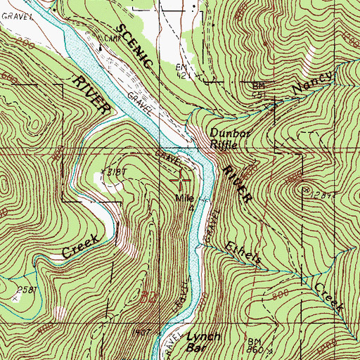 Topographic Map of Rattlesnake Creek, OR
