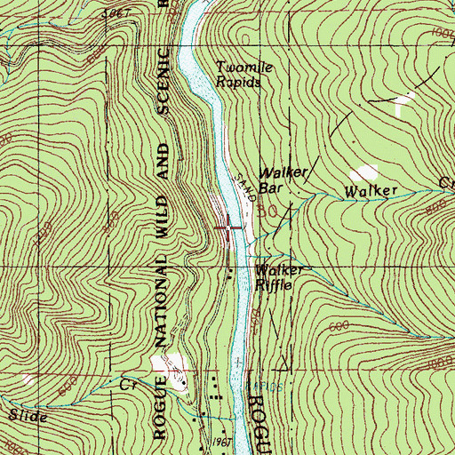 Topographic Map of Walker Creek, OR