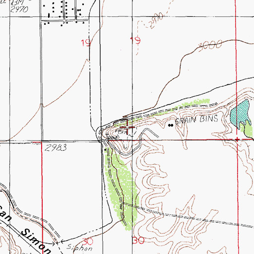 Topographic Map of Solomon Cemetery, AZ