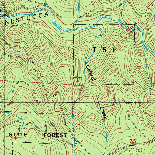 Topographic Map of Thorn Creek, OR