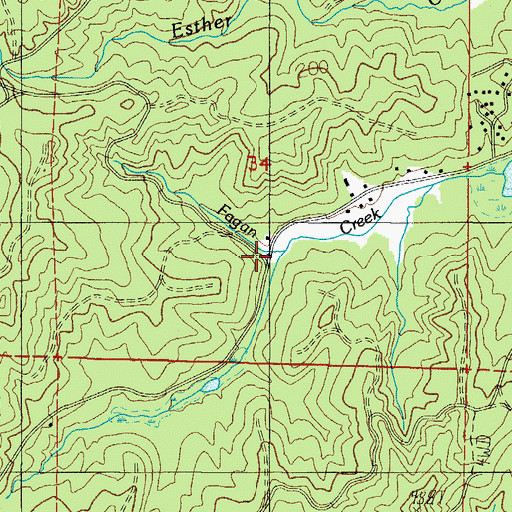 Topographic Map of Fagan Creek, OR