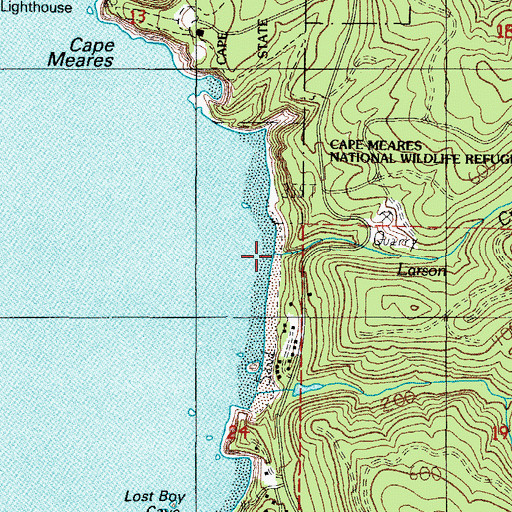 Topographic Map of Larson Creek, OR