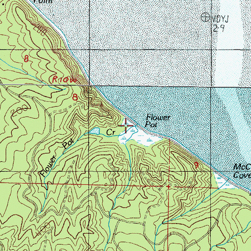 Topographic Map of Flower Pot Creek, OR