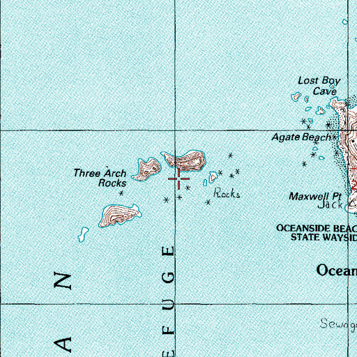 Topographic Map of Seal Rock, OR