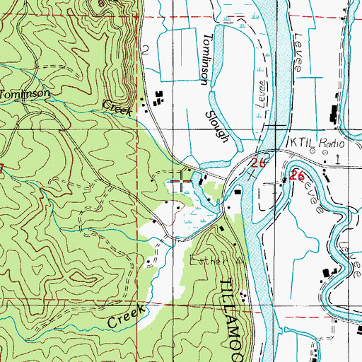 Topographic Map of Tomlinson Creek, OR