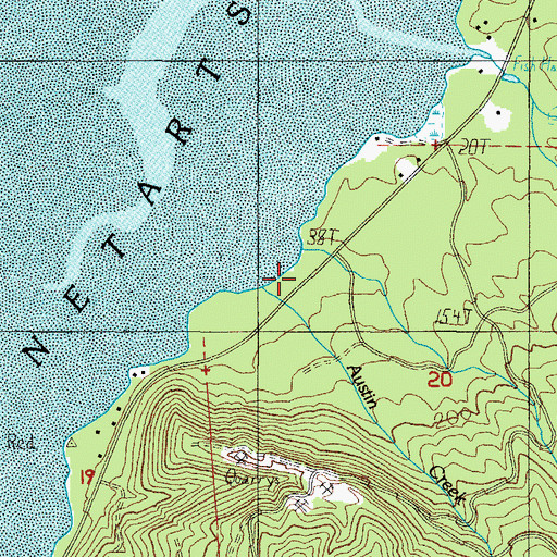 Topographic Map of Austin Creek, OR