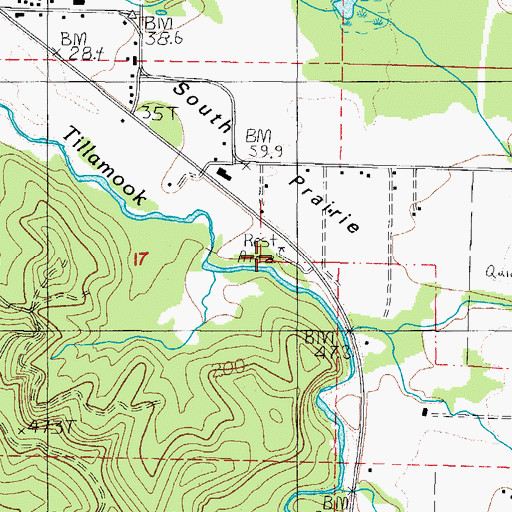 Topographic Map of Tillamook River Safety Rest Area, OR