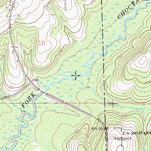 Topographic Map of Camp Branch, AL