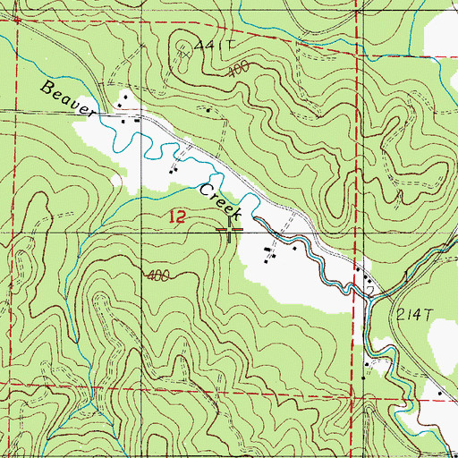 Topographic Map of Walter Creek, OR