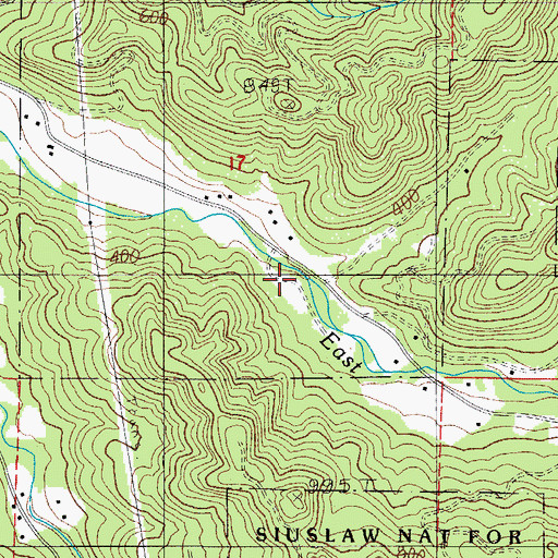 Topographic Map of Bummer Creek, OR