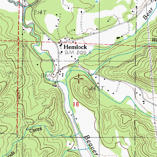 Topographic Map of Wildcat Creek, OR