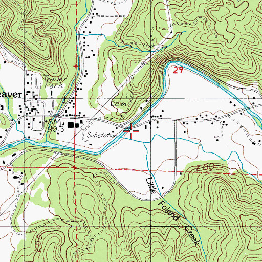 Topographic Map of Little Foland Creek, OR
