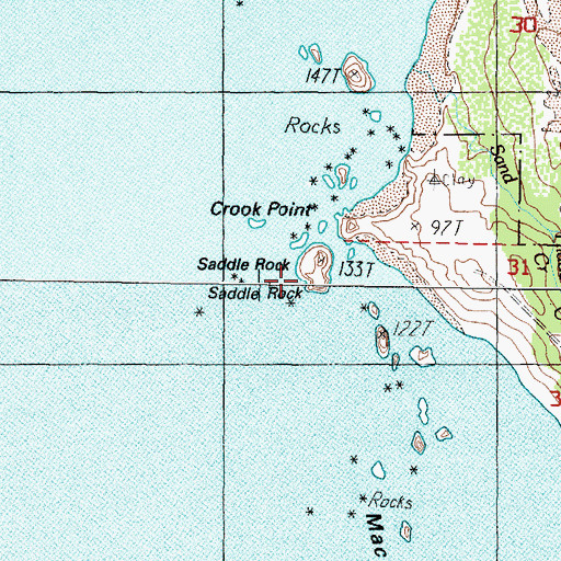 Topographic Map of Sand Creek, OR