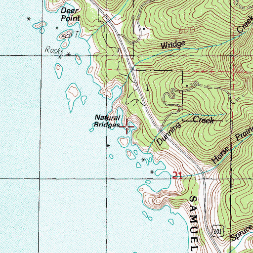 Topographic Map of Patrick Creek, OR