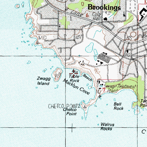 Topographic Map of Table Rock, OR