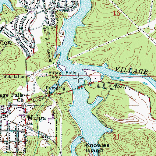 Topographic Map of Camp Branch, AL