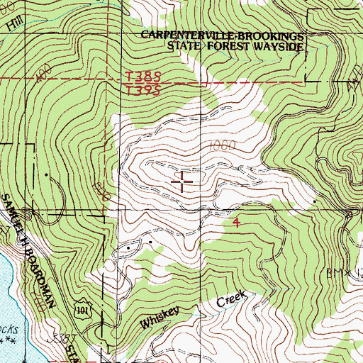 Topographic Map of Ridge Knob, OR