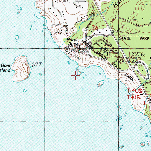 Topographic Map of Arch Rock, OR