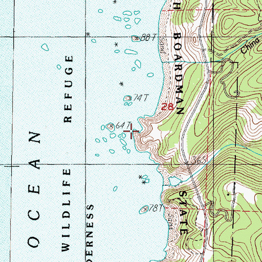 Topographic Map of Thomas Point, OR