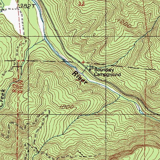 Topographic Map of Whitewash Creek, OR