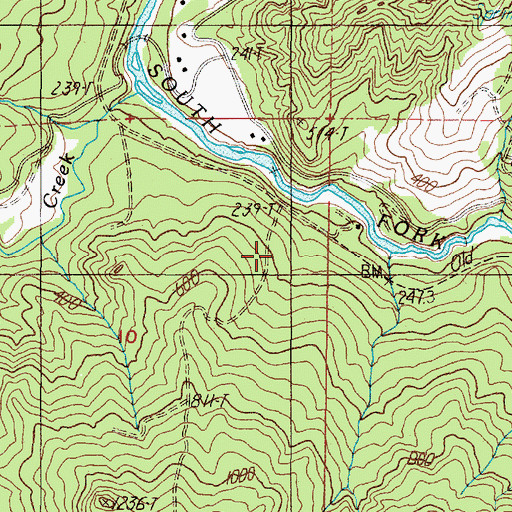 Topographic Map of Mystic Creek, OR