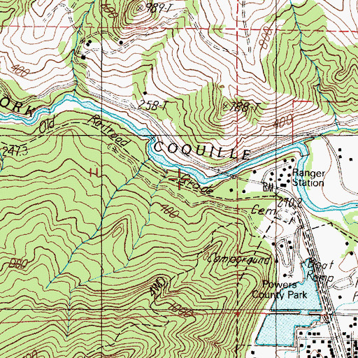 Topographic Map of China Creek, OR
