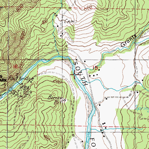 Topographic Map of Grants Creek, OR
