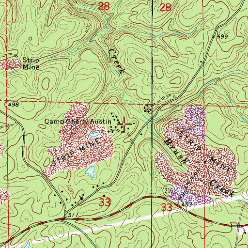 Topographic Map of Camp Cherry Austin, AL
