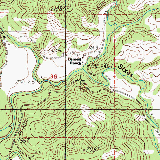 Topographic Map of Eckley (historical), OR