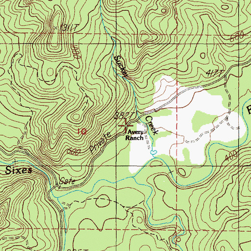 Topographic Map of Sucker Creek, OR