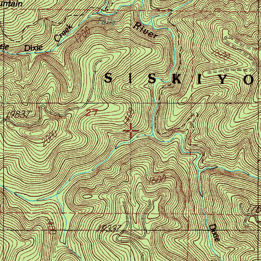 Topographic Map of Josh Creek, OR