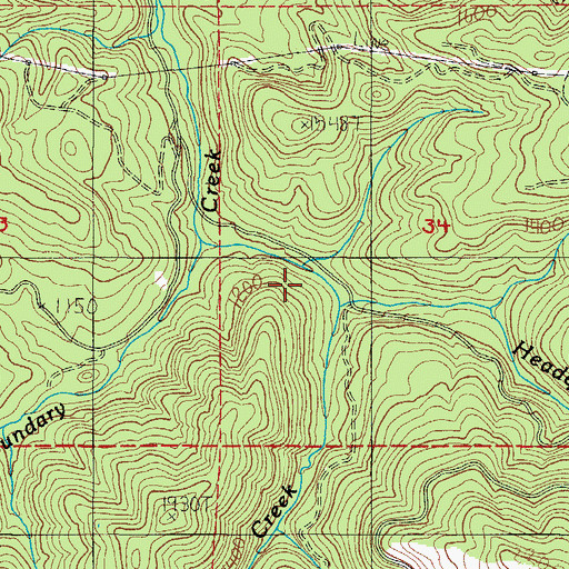 Topographic Map of Stretch Creek, OR